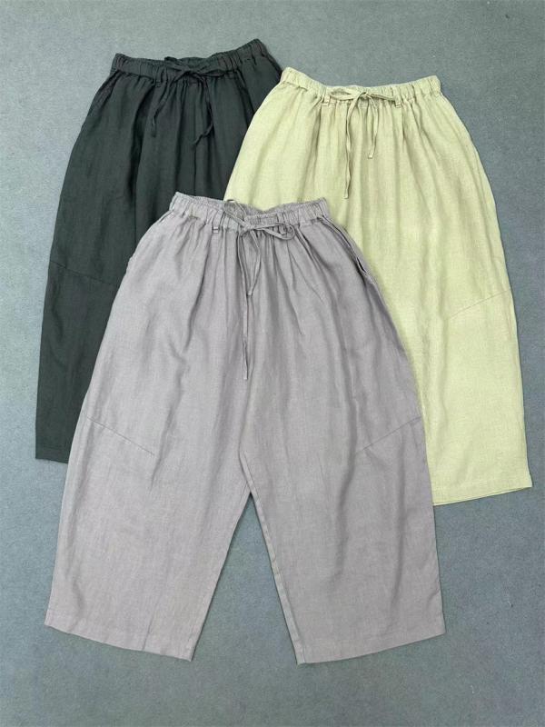 レディース カロットパンツ リネン 原料品  影ぼうし 内鰓突っ支い棒 酉の方角 レトロ  歳月 時期 心地よい 表現スタイル 普段使い走り 軽さ 通気性 好いたらしい 座標 し分かりやすい 麻 混 綿織物 合い 広広とした レッグ ご機嫌 ウエス