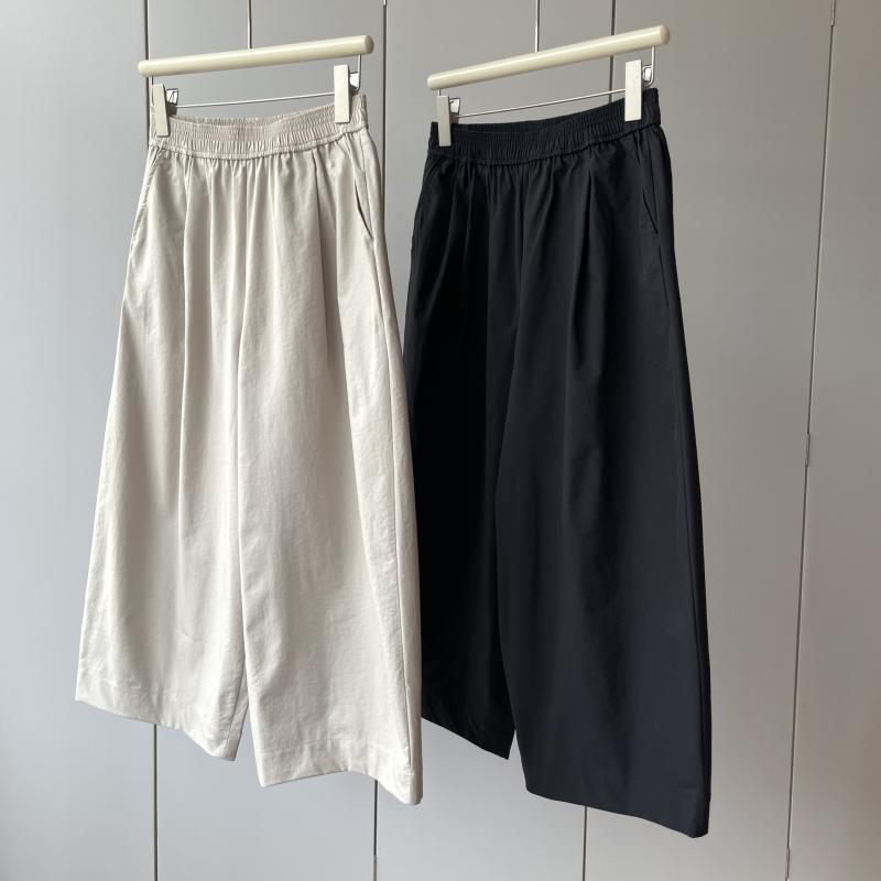 レディース 高腰 ワイド パンツ クロップド丈 速乾 シワ耐性 伸縮性 立体裁断 カジュアル ボトムス 普段使い 軽量 快適 フィット｜ホープ
