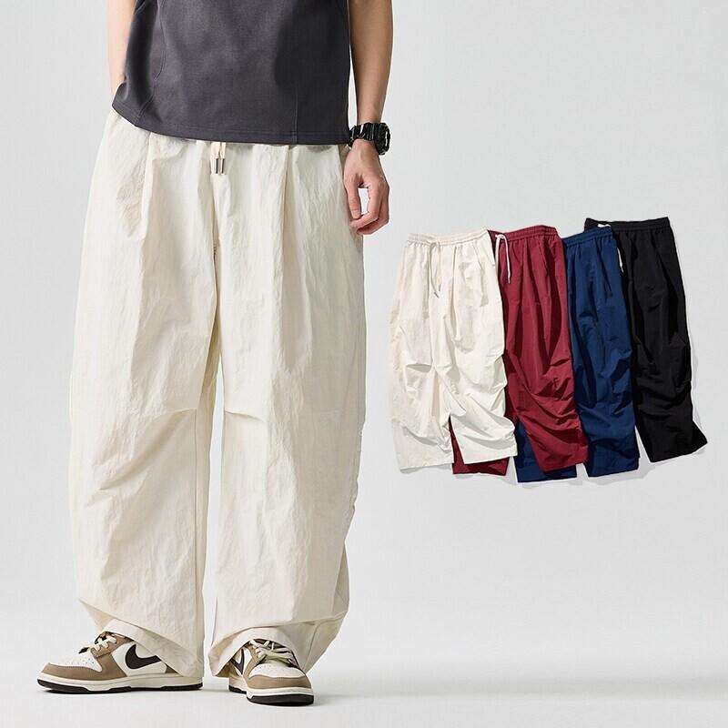 メンズ パンツ 夏用 ビッグサイズ 日系 カジュアル ストレート ワーク カーゴ 軽量 薄手 普段使い