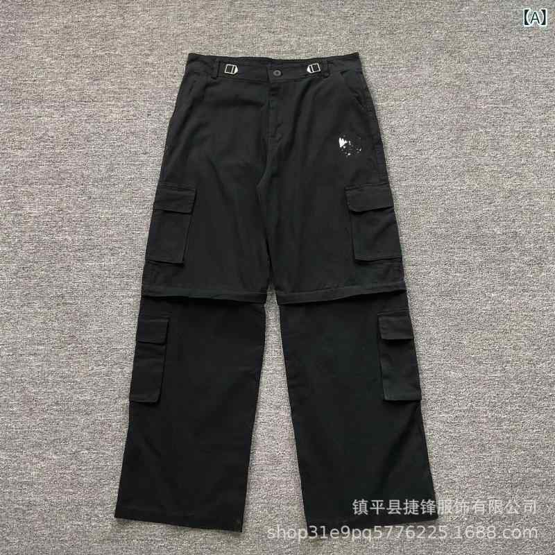 カーゴパンツ メンズ レディース 迷彩 取り外し式 立体ポケット マルチポケット ゆったり フィット ストレートレッグ カジュアル アウトドア用 作業着