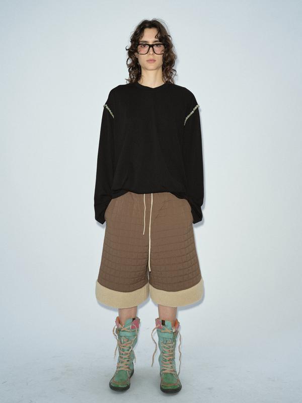 パンツ キルティング チェック柄 中長丈 コットン カジュアル 春 暖かみ 軽量 6,896円