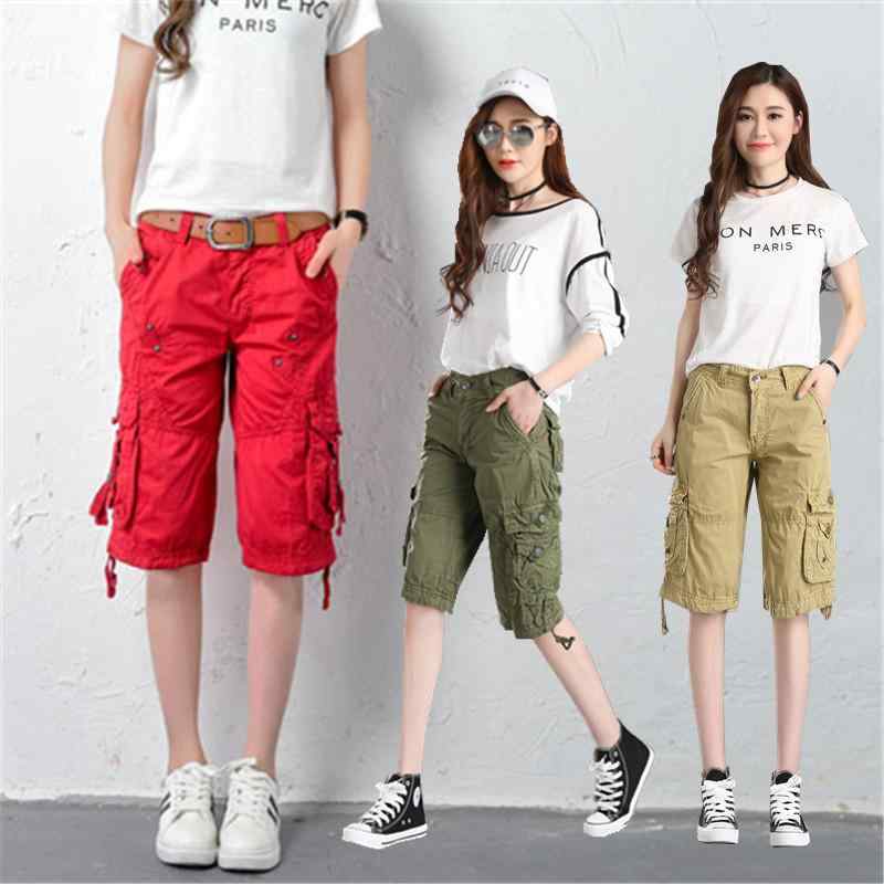レディース ゆったり 七分丈パンツ カジュアル ストレートレッグ ポケット付き ワークパンツ 多色 大きめサイズ ルーズフィット 普段使い 膝上丈 快適 伸縮性