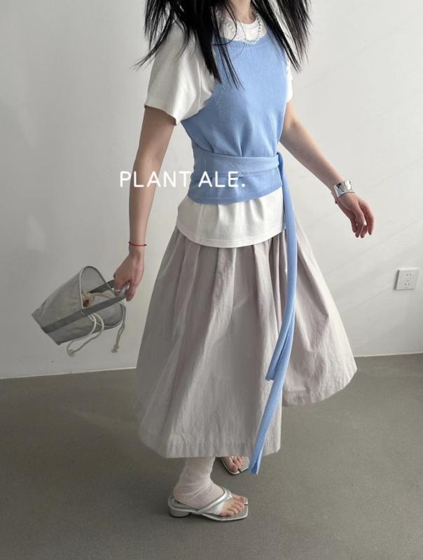 レディース 春夏 フレアスカートパンツ 伸縮ウエスト 7分丈 普段使い コーディネート自在 軽量 伸縮性