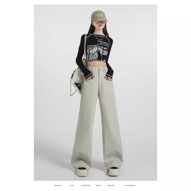 レディース ワイドパンツ ハイウエスト ゆったり ストレート ロング カジュアル ボトムス 普段使い 春秋 赤系 快適 フィット 4,593円