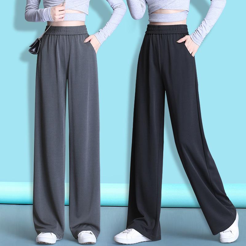 レディース ワイドパンツ 春夏 ハイウエスト ゆったり ロング丈 ストレート ビッグサイズ ふくよか対応 快適 ストレッチ カジュアル