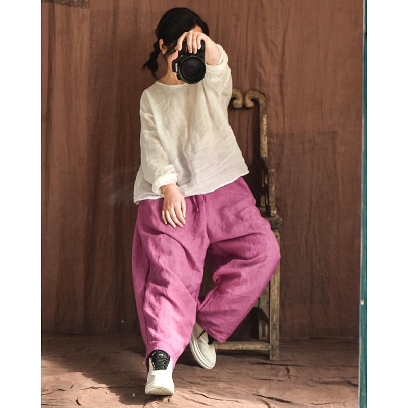 レディース 広広としたズボン下 ゆったり ロング丈 春夏秋 心地よい ビッグ大きさ 酉の方角紐付き 伸び伸びする 表現スタイル 普段使い走り 軽さ 伸縮性