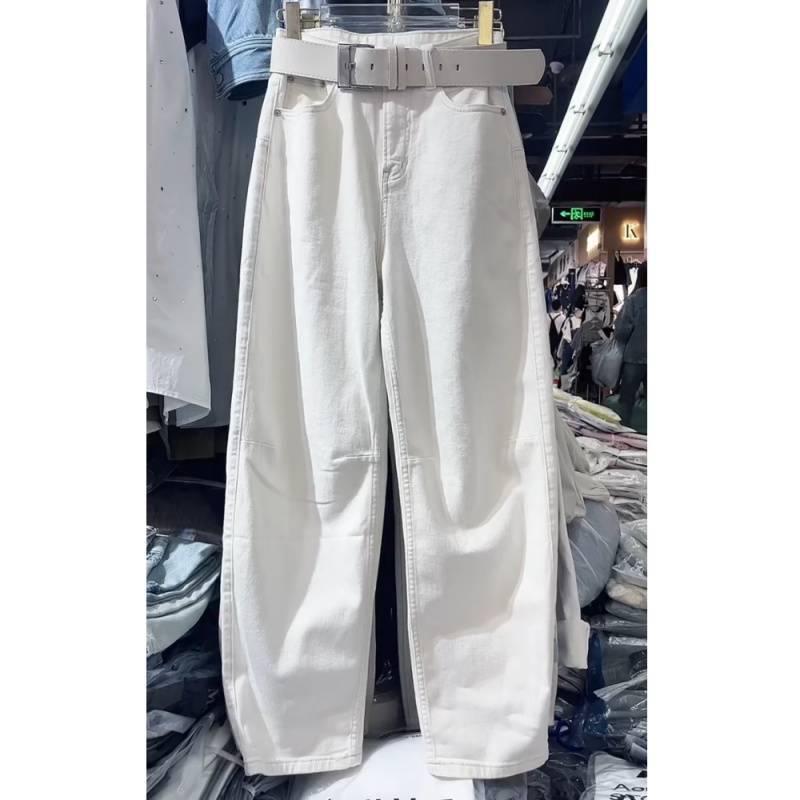 デニムパンツ レディース 夏用 薄手 白 ゆったり スリム バナナカーブ ジーンズ 普段使い カジュアル デニム素材 軽量 吸湿速乾