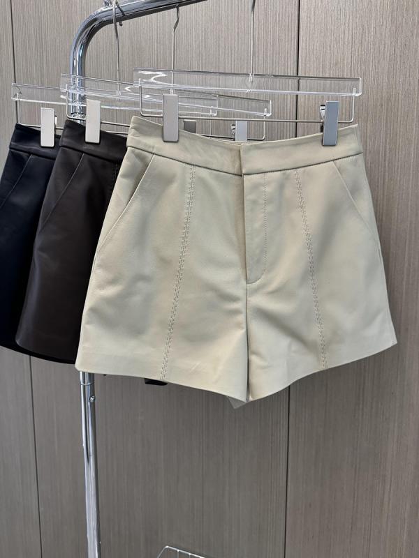 ショートパンツ 女性用 羊革 本革 ゆったり Aライン ハイウエスト スリム効果 柔らかい 軽量 カジュアル 普段使い