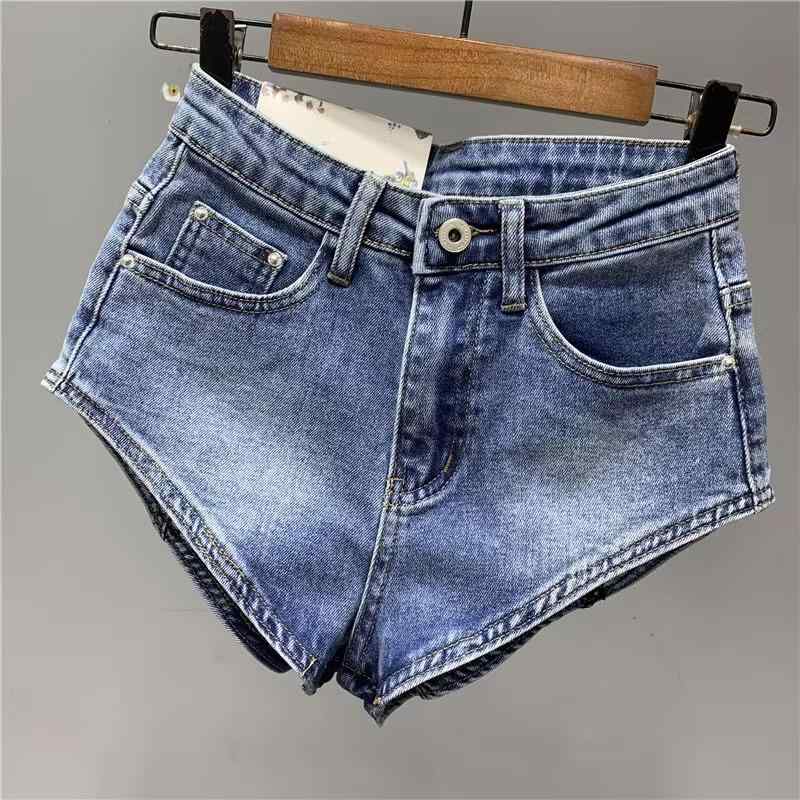 レディース デニム ホットパンツ 春夏 トレンド 超短丈 V字カット セクシー 脚長効果 ヒップハグ スリム カジュアル デニム素材 伸縮性