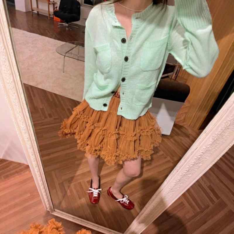 スカート レディース 春夏 チュール レイヤード ミディ 膝丈 フリル 多層 軽量 透け感 普段使い コーディネート フェミニン スタイル 4,453円