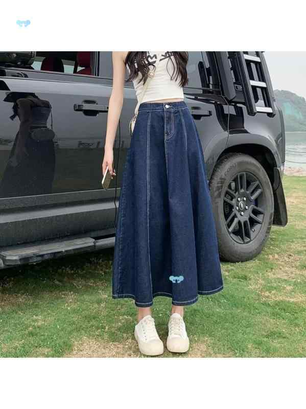 レディース スカート 夏 薄手 エーライン デニム ハイウエスト カジュアル 普段使い 軽量 フレア 女性用 4,625円