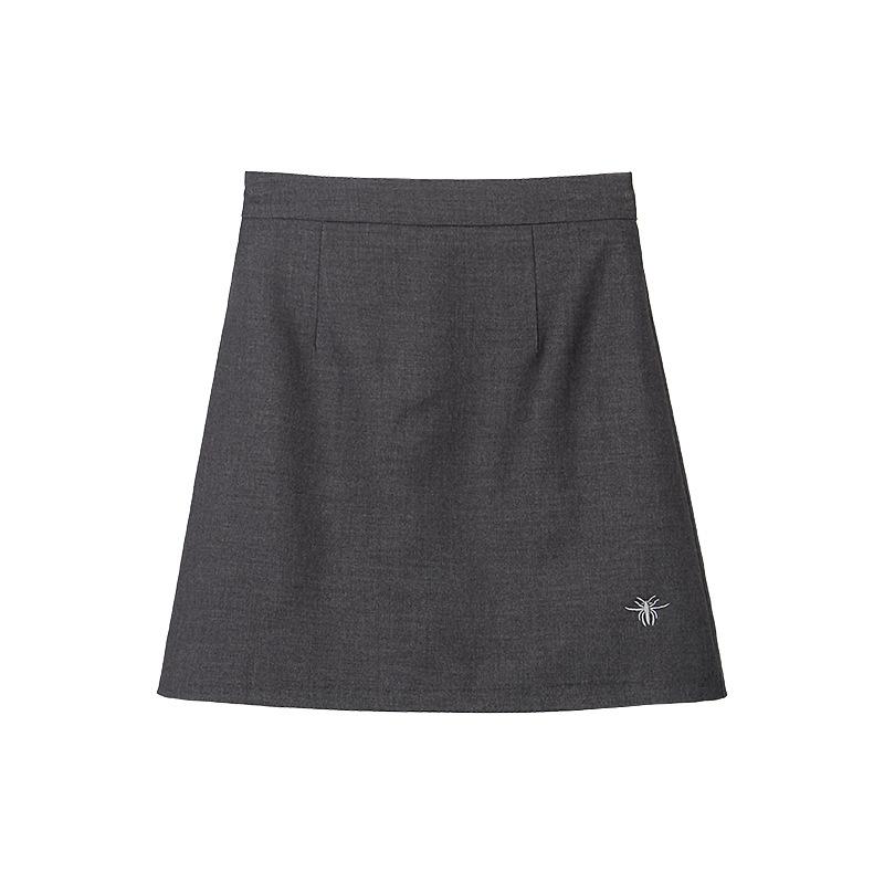 レディース スカート ハイウエスト 蜂刺繍 脚長見せ ミディ丈 フレア 普段使い 合わせやすい 軽量 伸縮性