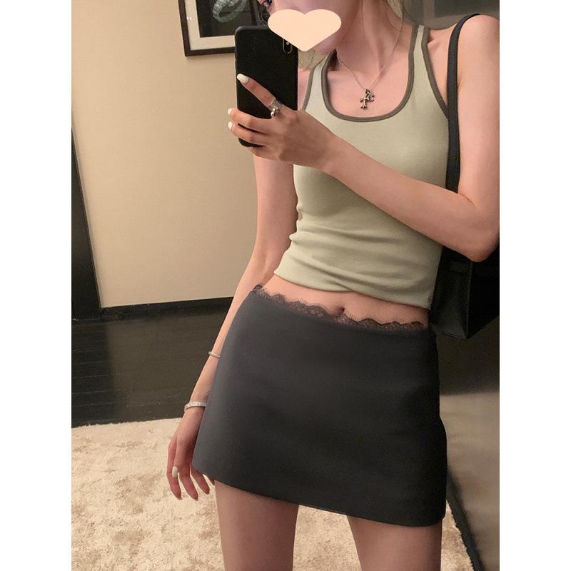 スカート レディース グレー レース 切り替え タイト ミニスカート 西装 スリム セクシー スタイル 合わせやすい 細見え 伸縮性 軽量 カジュアル ビジネス