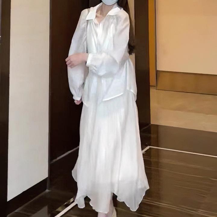 レディース スカート セット 夏 白 ミディ丈 スリム デザイン 上品 スタイリッシュ 膝下丈 軽やか ファッション 女性用 コーディネート