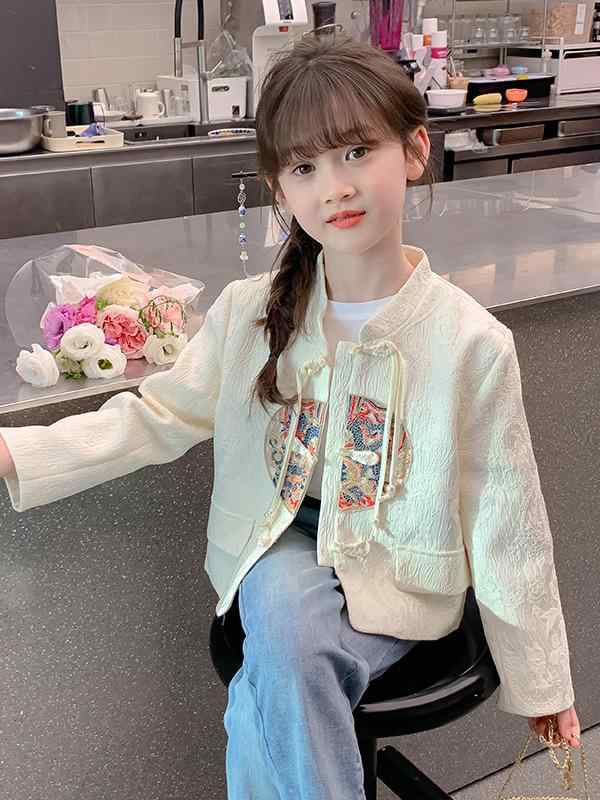女の子 漢服 春秋 2点セット 中国 おしゃれ アウター トップス かわいい デザイン カジュアル ファッション 軽量 吸湿速乾 快適 素材