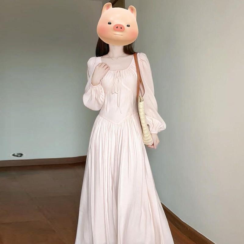 レディース ワンピース ピンク フレンチスタイル 夏 ロングドレス かわいい 甘い 高級感 初恋 フェミニン 軽やか