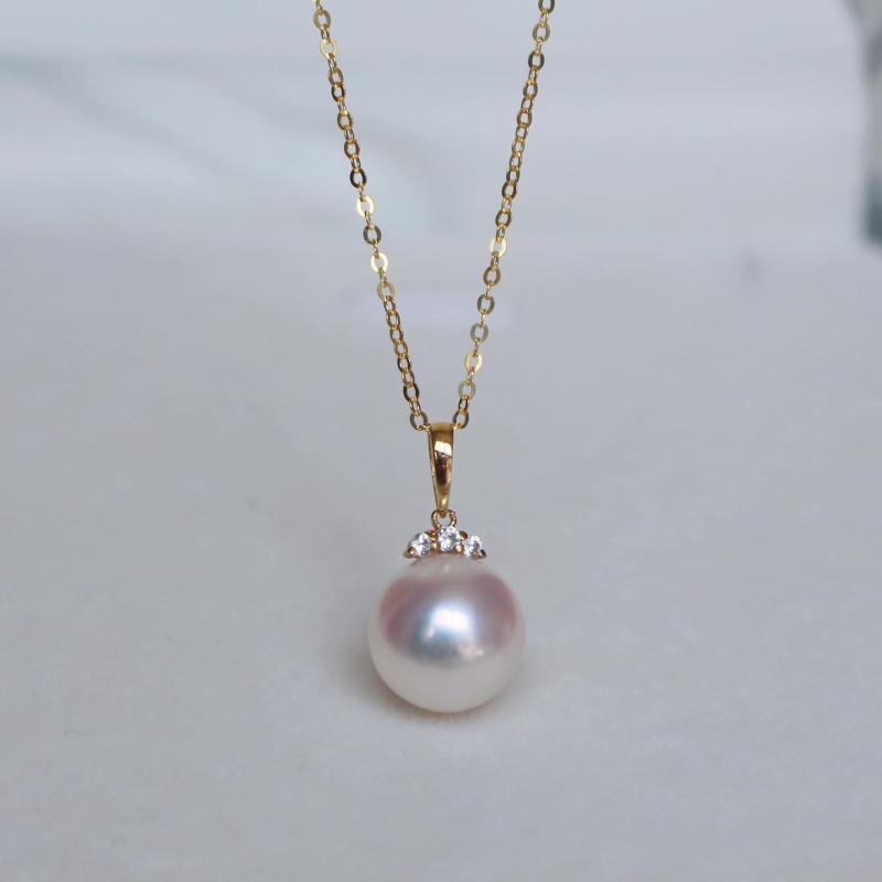 ネックレス 淡水パール ペンダント ジルコニア シングル まつ毛 デザイン 白 ピンク 女性用 輝き ジュエリー アクセサリー|ホープ