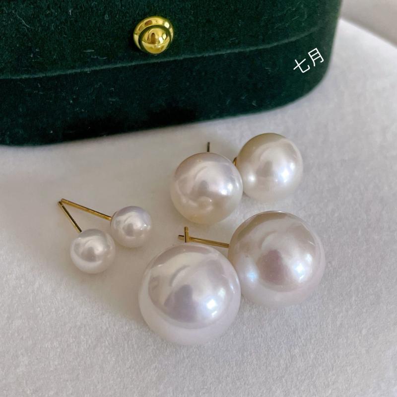 ピアス 淡水真珠 スタッド シンプル 丸型 大きめ 輝き 強光 銀針 イヤースタッド 女性用 アクセサリー ジュエリー ファッション 日常使い 軽量 繊細 デザイン｜ホープ