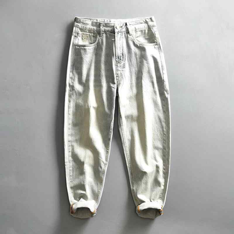 メンズ ビンテージ デニムパンツ ウォッシュド加工 レトロスタイル カジュアル 普段使い ストレッチ コットン混 スリムフィット