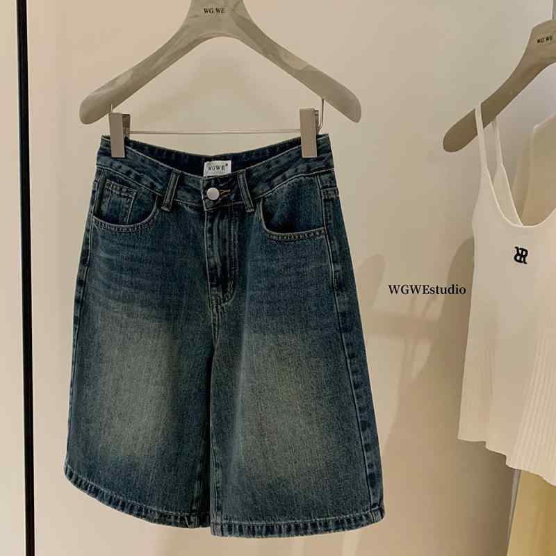 レディース デニム ショートパンツ 低腰 ワイドレッグ ビンテージ カジュアル 普段使い コーディネート 万能 ストレッチ 素材 快適