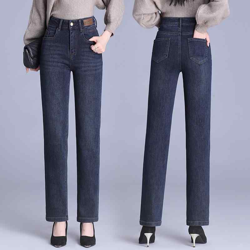 レディース ハイウエスト ストレート デニムパンツ スリム 脚長効果 スタイリッシュ カジュアル 普段使い デニム素材 通勤対応 ボトムス