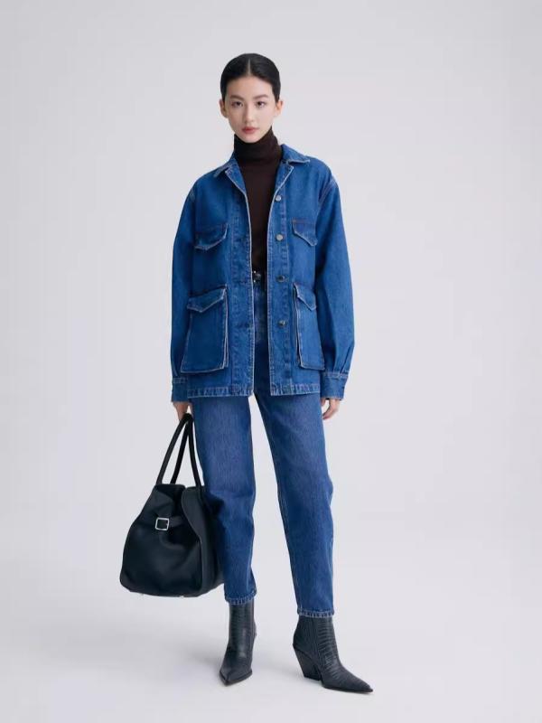デニムパンツ レディース 秋冬 ダークネイビー ハイウエスト テーパード トルココットン 伸縮素材 軽量 普段使い 通勤用 カジュアル