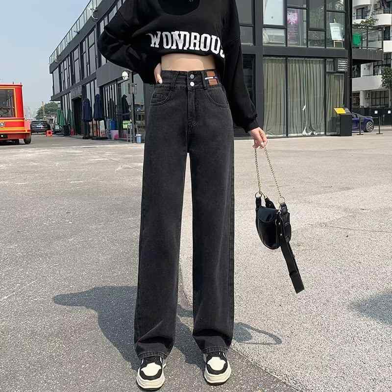 レディース デニムパンツ ストレッチ テーパード ハイウエスト 韓国 レトロ 梨型体型 ぽっちゃり向け スリム効果 ストレート ボトムス 普段使い 伸縮性 快適