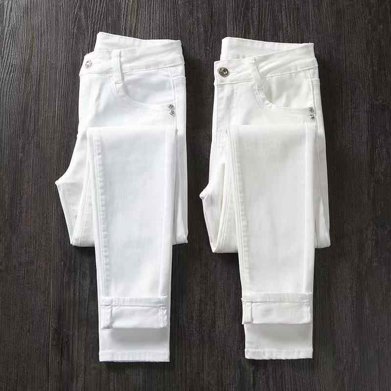 レディース デニムパンツ 白 ハイウエスト タイト ペンシル スリム 大サイズ 細見え 春秋 カジュアル 普段使い ストレッチ 伸縮性 脚長効果 ボトムス ズボン 女性用 軽量 通勤 通年対応 6,223円