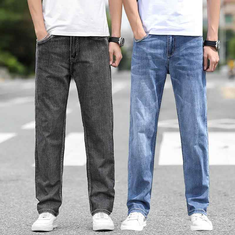 デニムパンツ 男性用 夏用 ゆったり ワイドレッグ 薄手 ストレート 大きめサイズ カジュアル 普段使い コットン 軽量 ビッグシルエット 吸湿速乾