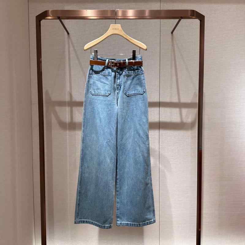 デニムパンツ レディース 春夏 ブルー レトロ ハイウエスト 細見え ビンテージ加工 ストレート カジュアル ゆったりシルエット デニム素材 普段使い