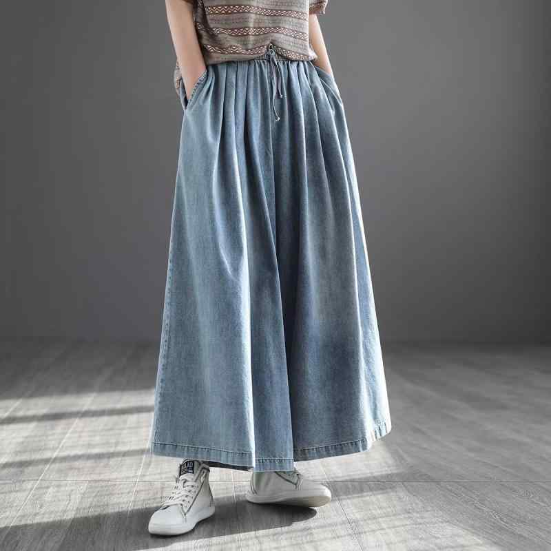 デニムパンツ 女性用 レトロ ビンテージ コットン素材 ディストレス加工 ワイドレッグ ゆったりシルエット スリム効果 大きめサイズ エラスティックウエスト ドローストリング 春物 カジュアル 普段使い