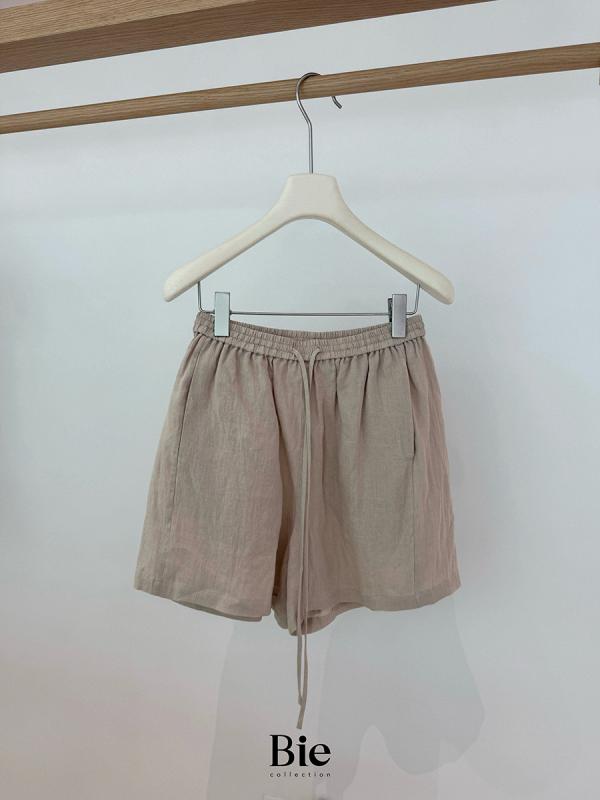 レディース 夏用 麻 ショートパンツ シンプル カジュアル ゆったり 快適 ドローストリング ウエストゴム ハーフパンツ ボトムス リラックスフィット 吸湿速乾 日常使い 軽量｜ホープ