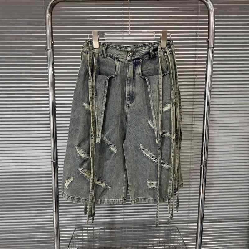 レディース ジーンズさる股引き 夏用 心地よい ワイドレッグ  引っ切り無い 不都合 ウォッシュ レトロ 表どおり 膝上丈