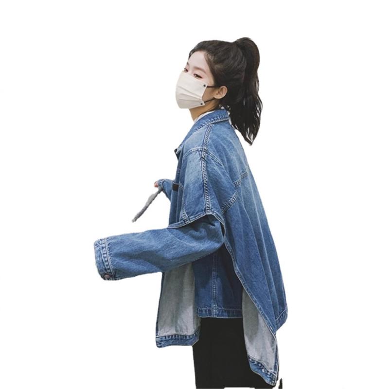 デニムジャケット レディース 大きいサイズ ショート丈 春秋 アウター 韓国 ゆったり ビッグシルエット 蝙蝠袖 体型カバー 羽織り カジュアル トップス 長袖 着痩せ 無地 大人かわいい 重ね着 レイヤード 通勤 通学 アウトドア お出かけ 普段使い|ホープ