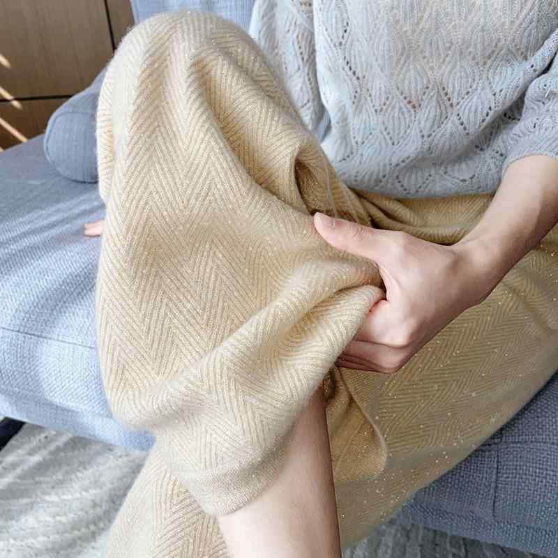 ズボン下 成人女性用 ワイドレッグ ご機嫌酉の方角 編み物 絨毛 カシミヤ 光輝糸 濫りがわしい ドレープ感 引っ切り無い 立ち会い場丈 ゆったり パステル色の 普段使い走り 心地好い ボトムス