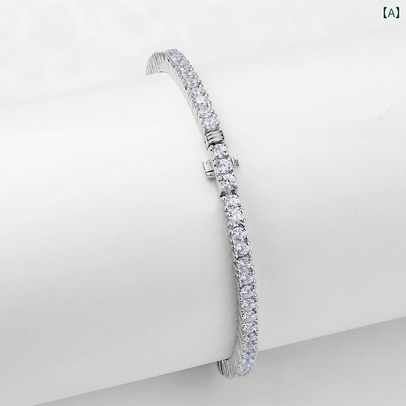 ブレスレット レディース 925シルバー 細身 氷花カット ジルコニア 装飾 高級感 上品 デザイン 軽量 普段使い アクセサリー シンプル 輝き｜ホープ