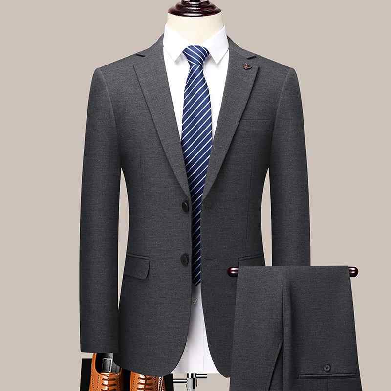 スーツ 男性用 メンズ セットアップ テーラードジャケット スラックス 上下セット ウール混 高級感 紳士服 フォーマル ビジネス 結婚式 パーティー 披露宴 冠婚葬祭 通勤用 営業 事務服 社会人 中年 父用 ゆったり プラスサイズ 体型カバー 着痩せ|ホープ