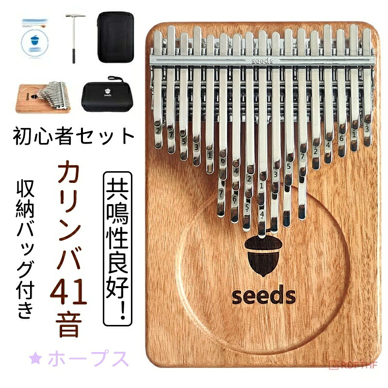 ケース カリンバ 41音 21音 親指ピアノ 初心者セット 楽器 教本 入門書 チューニング済み 指サック サムピアノ おしゃれ 楽譜 チューナー 初心者 子供 高齢者 天然木製 マホガニー カリンバ 可愛い かりんば Kalimba