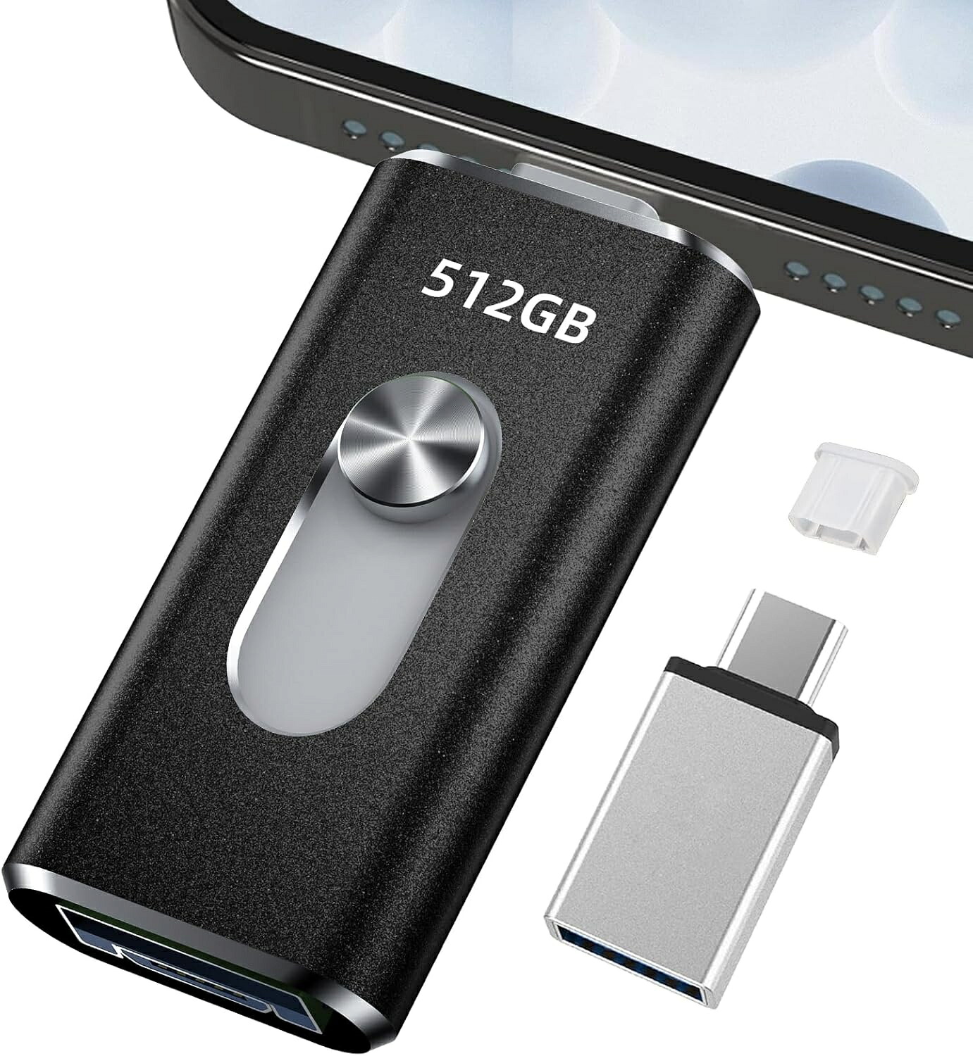 ４インチ1うしろ押し型 Phone相応う スマホ持ちはこび 弾丸道路 資料保護すること うしろ押し iOS/Type-C/USB/Micro USB閃光電球記憶装置 外信用販売記憶装置 横すべり式 電気容量不完全さ差し止める usb記憶装置！