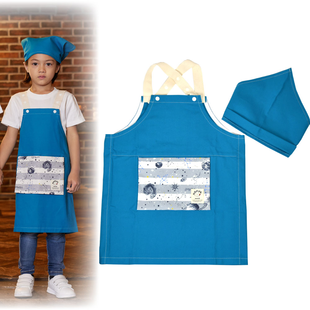 楽天市場】エプロン三角巾セット ネイビー×サップグリーン 140cm