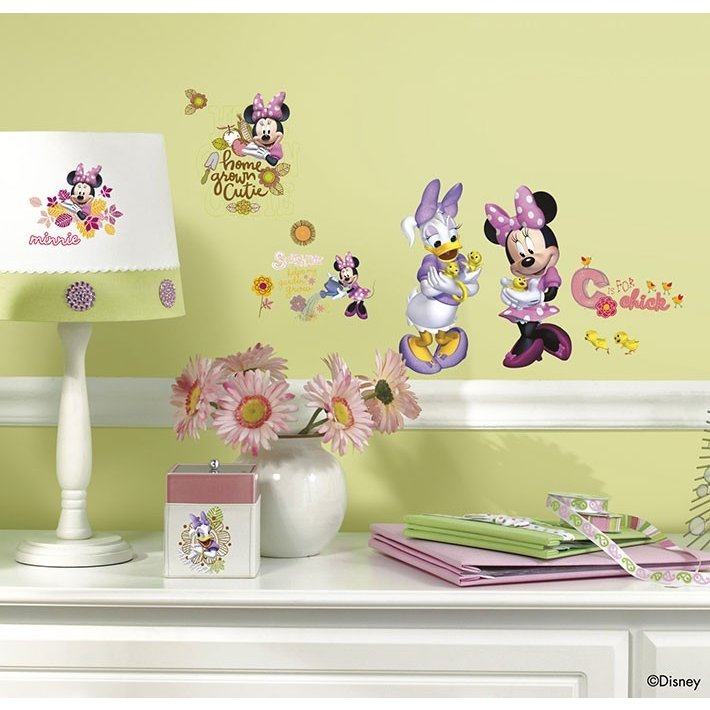楽天市場 アウトレット ウォールステッカー Disney ディズニー ミニィー Minnie 4シート 30ピース入り 半透明 かわいい ルームメイツ Roommates 壁紙シール 子供部屋 貼って剥がせる ホップルタウン