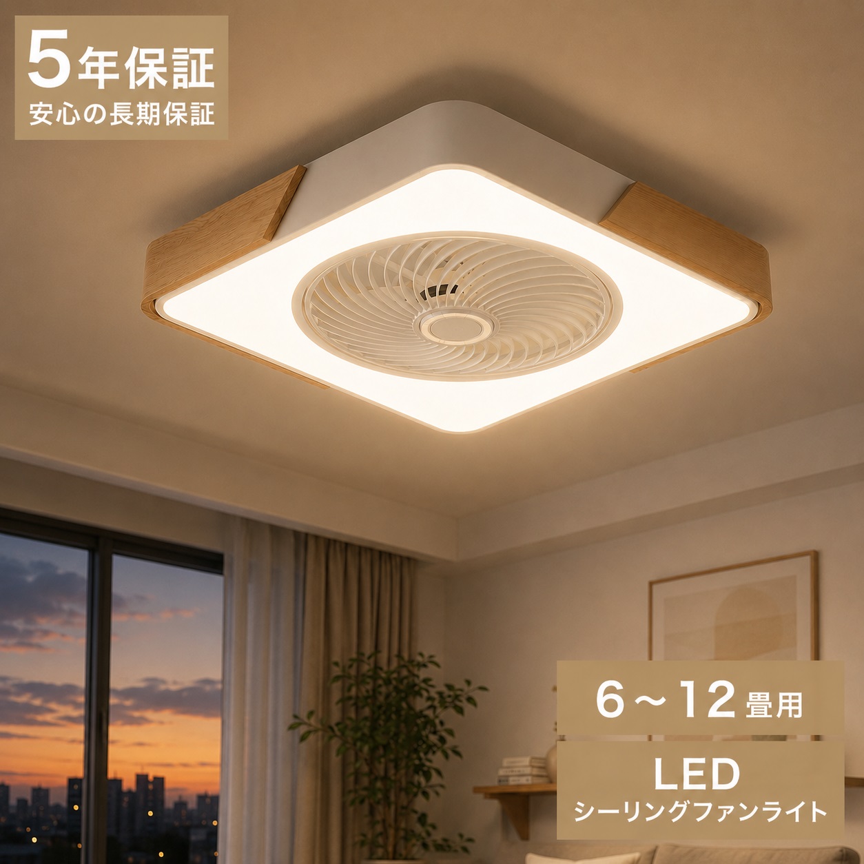 【5年保証】シーリングファンライト LED 調光調色 8畳 10畳 12畳 静音 薄型 軽量 薄型 風量調節 DCモーター オシャレ シーリングライト おしゃれ 北欧 シーリングファン リモコン付き 照明 サーキュレーター 扇風機 天然木｜CHALLENGE 12,464円