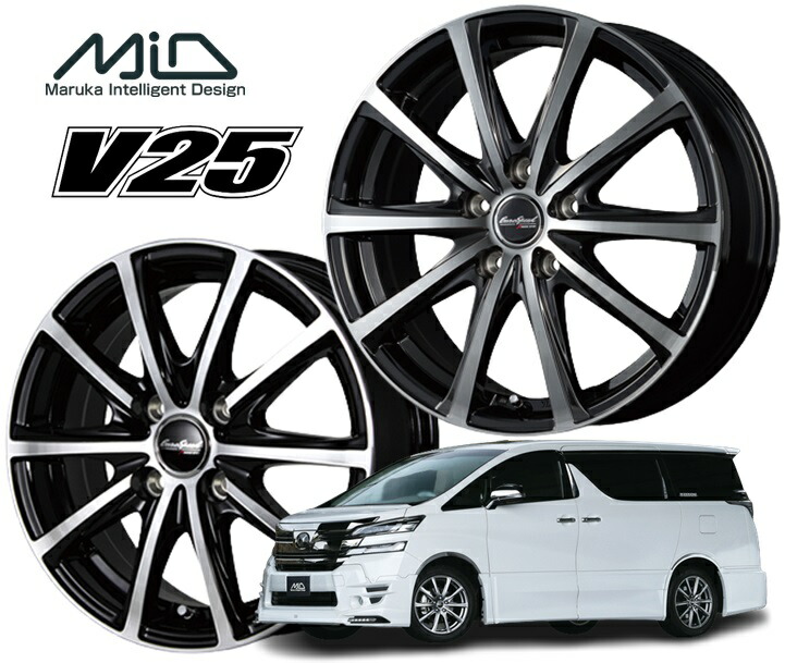 16インチ 5H114.3 6.5J 53 5穴 ユーロスピード V25 ホイール 1本 ブラックポリッシュ MID EuroSpeed MA  売れ筋がひ贈り物！