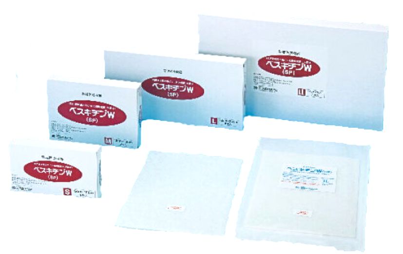 ニプロ ベスキチンW（SP） BC-W-SP-M Mサイズ10cm×12cm 5枚入40805【局所管理親水性ゲル化創傷被覆・保護材】皮膚欠損用創傷被覆材 真皮に至る創傷用【形状：支持体付きフリース】