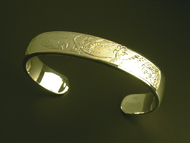 楽天市場】昇龍バングル・左龍 シルバーバングル 銀 メンズアクセ 腕輪