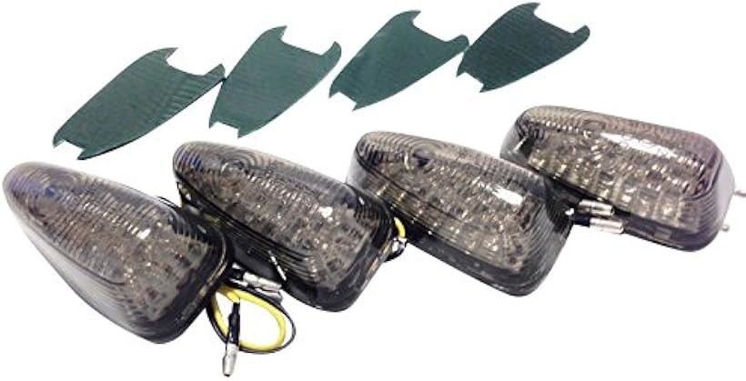 4個組 カスタム カウル ウインカー 貼り付けタイプ LED スモーク ウィンカー 汎用 225 (スモーク)