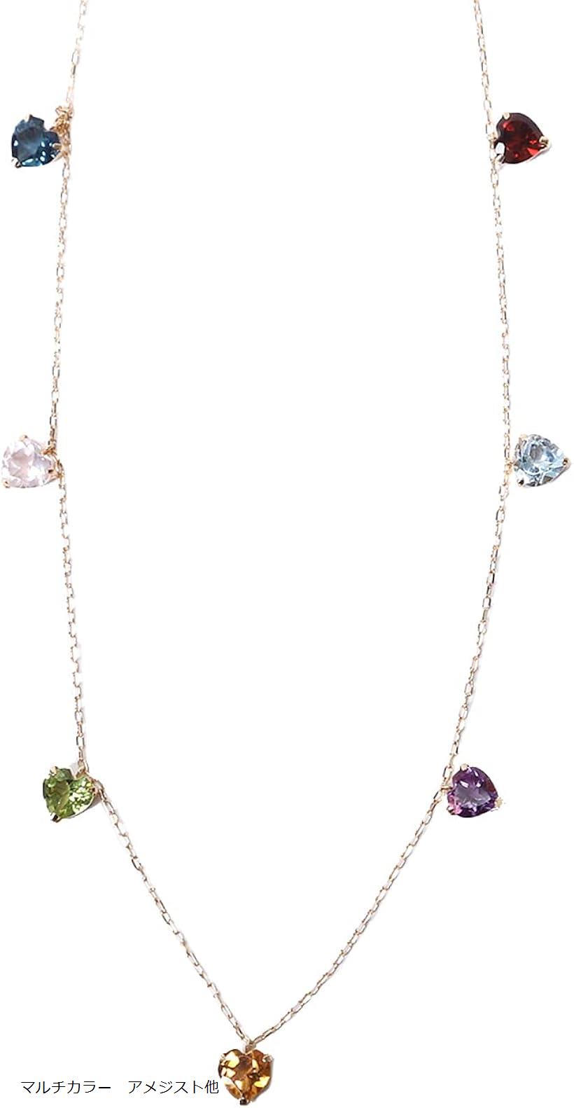 Amethyst 18k マルチカラーアメジストストーンネックレス K18 マルチカラーストーンネックレス（63-6274）｜ L&Co.BIJOUX