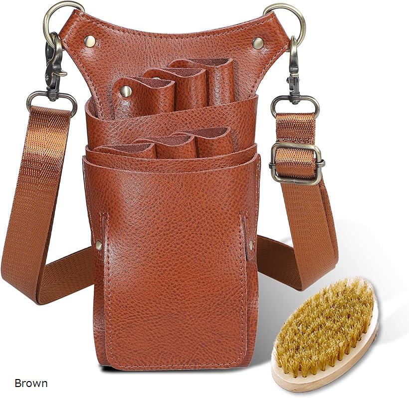 楽天市場】シザーケース 本革 6丁 豚毛ブラシ 説明書付き (Coffee