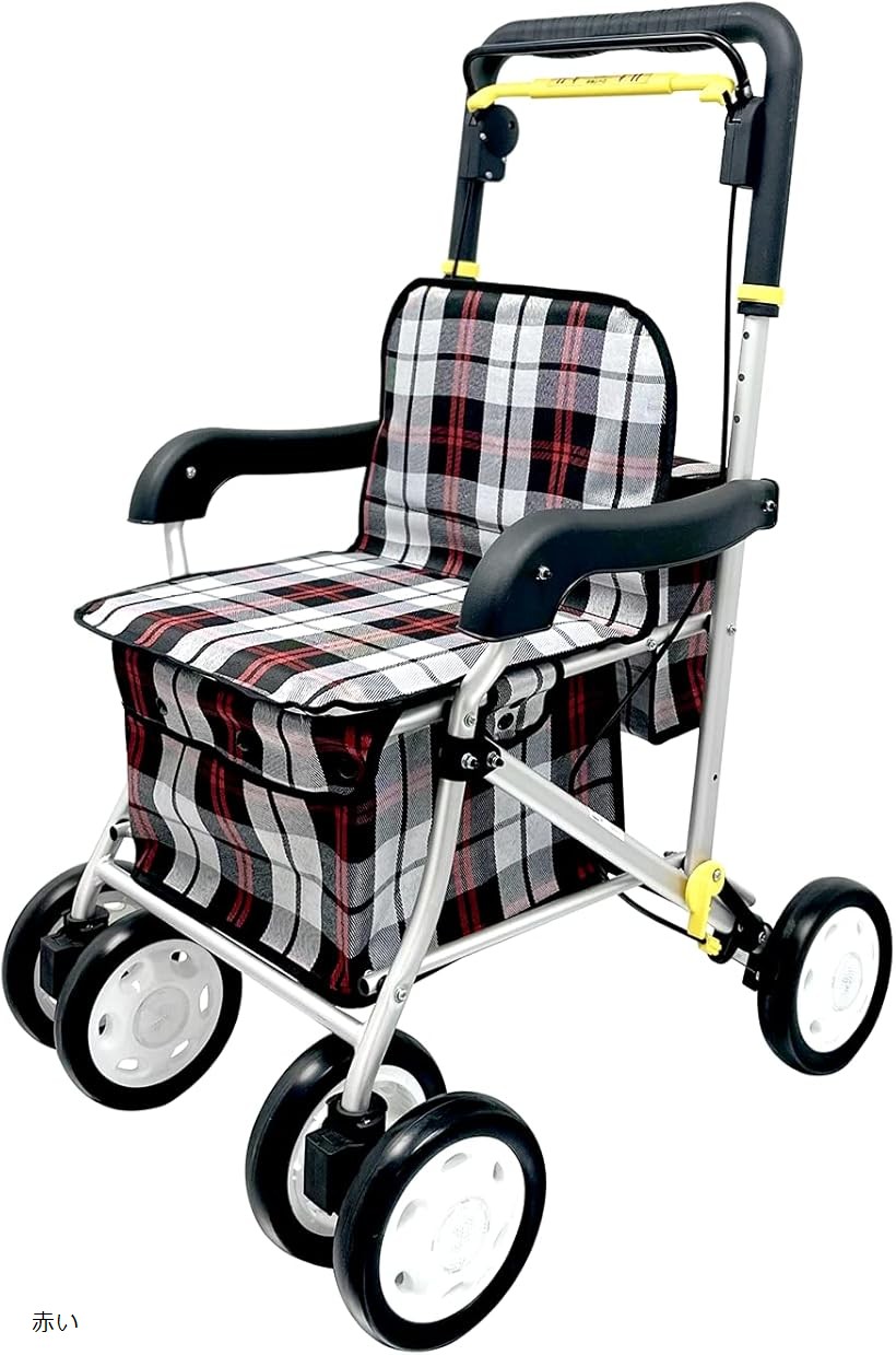 【ランキング1位入賞】ケア・ペアレント Care-Parent シルバーカー アルミ製 折りたたみ 軽量 手押し車 CP-01R (赤い, 赤い)