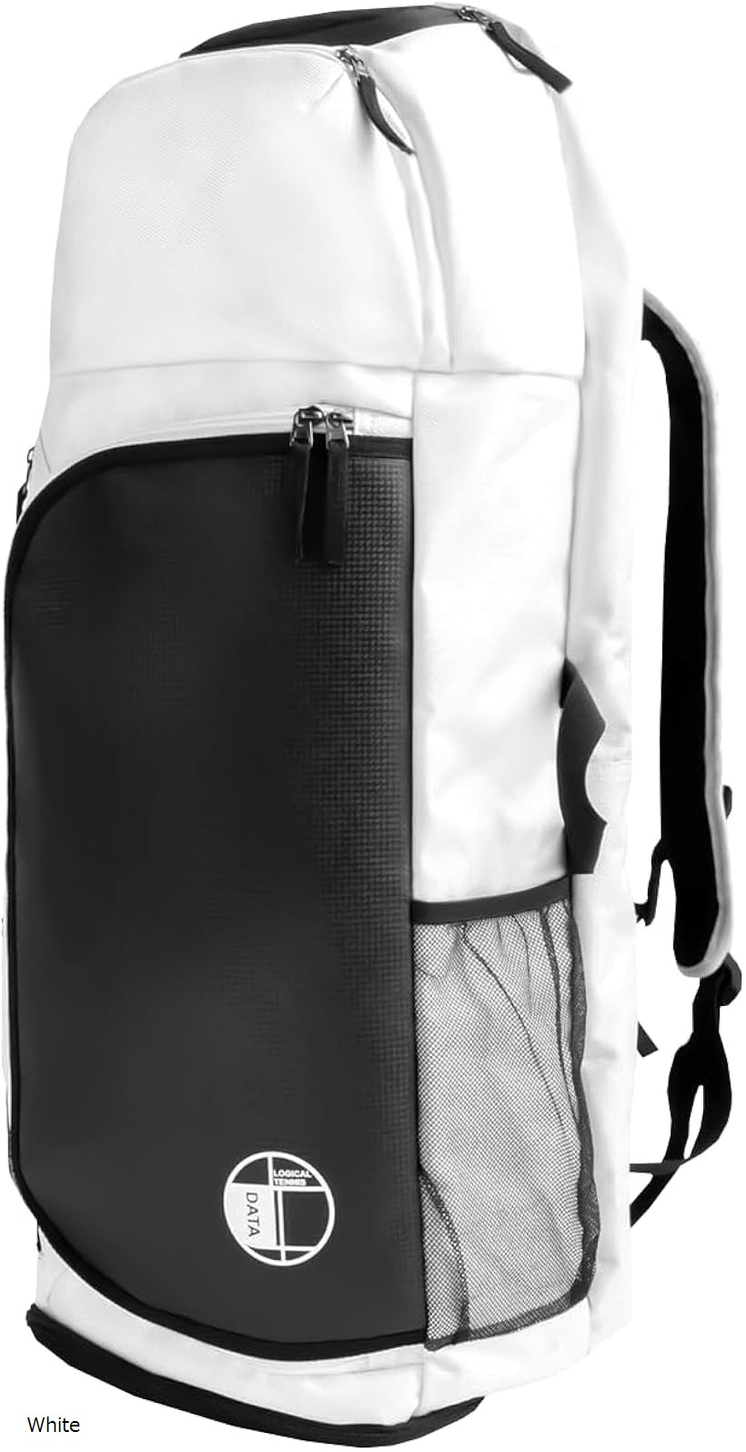 ラケットバッグ テニス バックパック リュックサック テニスバッグ 2本 シューズ 2足 収納 (White, 縦76cm x 横33cm x 奥行き20c)